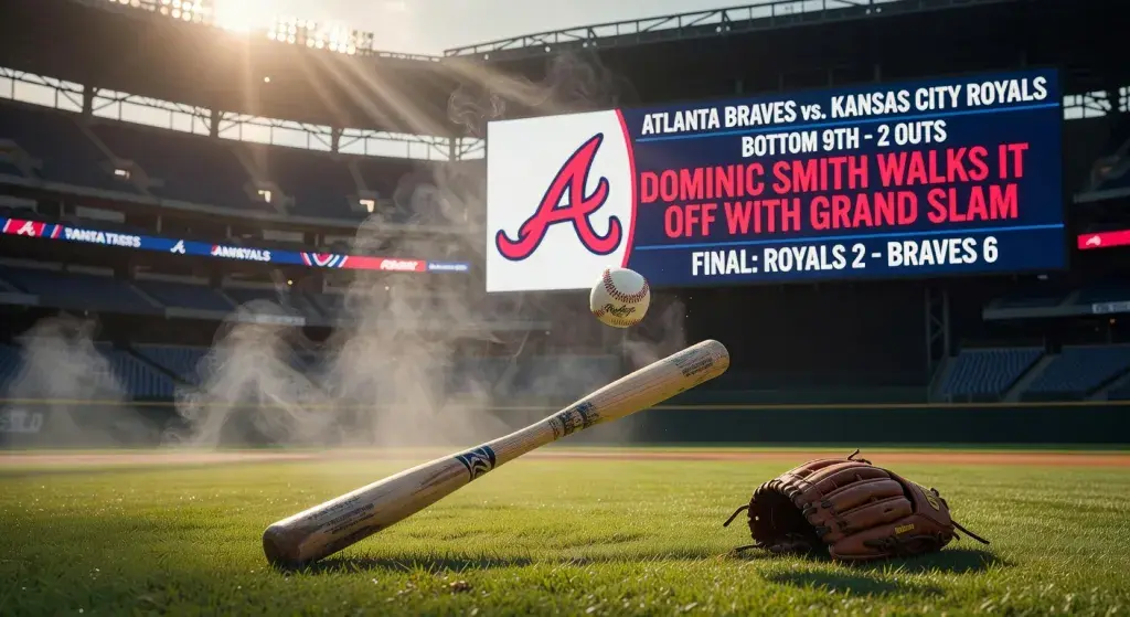 Atlanta Braves' Dominic Smith hits walk-off grand slam in debut against Kansas City Royals